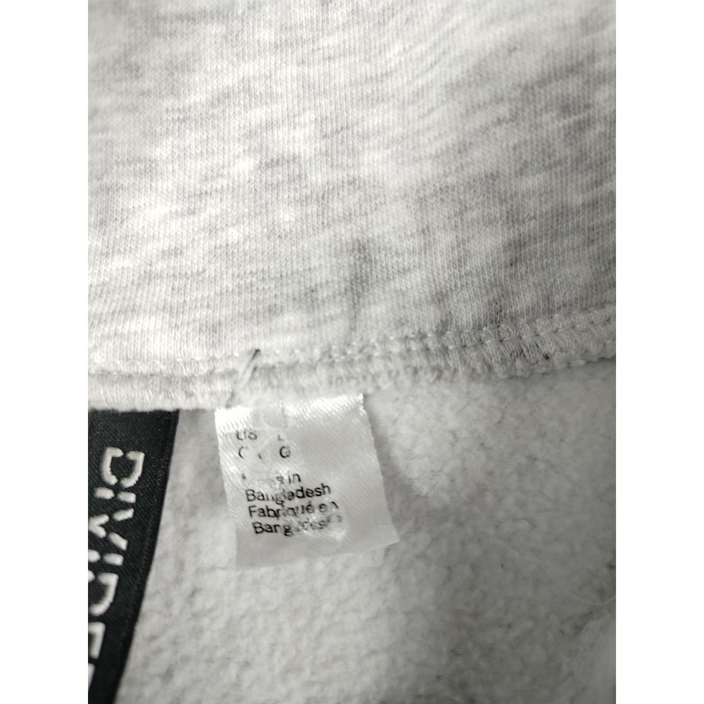 H&M Divided Sweatshirt Womens Large Gray Pink California 1991 1/4 Zip Cropped - Picture 3 of 10